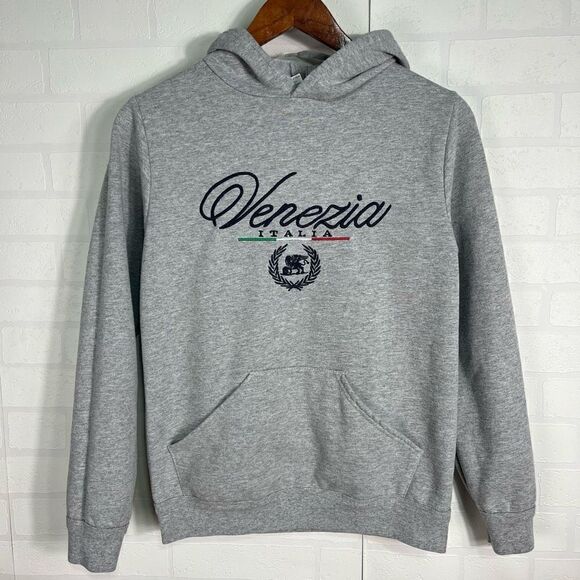 Venezia Womens Hooded Sweatshirt size Small Gray Made in Italy - Picture 1 of 14
